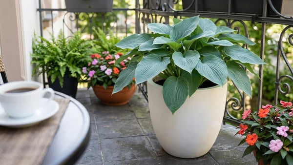 Funkien (Hosta) im Pflanzkübel: Schattenpflanze