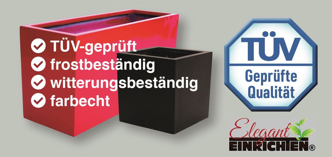 Elegant Einrichten | Pflanzkübel | Fiberglas | rund konisch | D30xH23,5cm | Perlmutt Weiß.