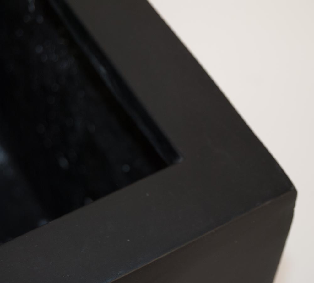 Elegant Einrichten | Pflanzkübel | Fiberglas | rechteckig | 60x25x30cm | schwarz-matt