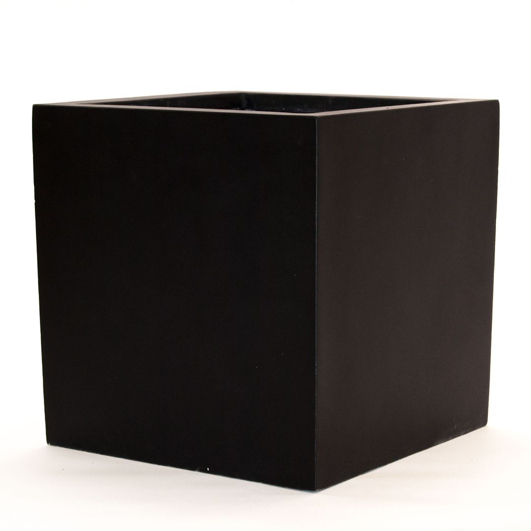 Elegant Einrichten | Pflanzkübel | Fiberglas | quadratisch | 80x80x80cm | elegant schwarz-matt.