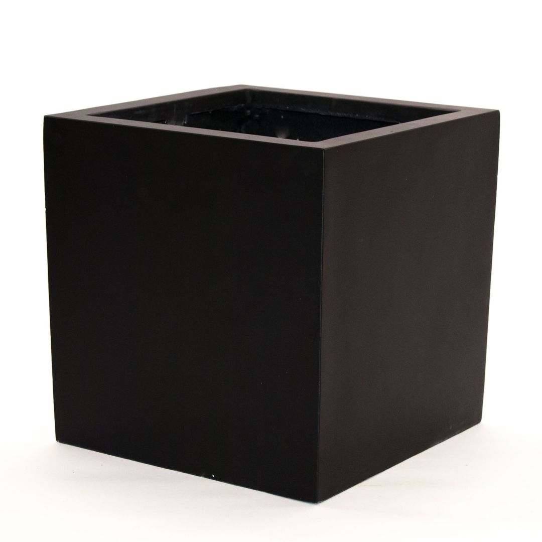 Elegant Einrichten | Pflanzkübel | Fiberglas | quadratisch | 90x90x90cm | elegant schwarz-matt.