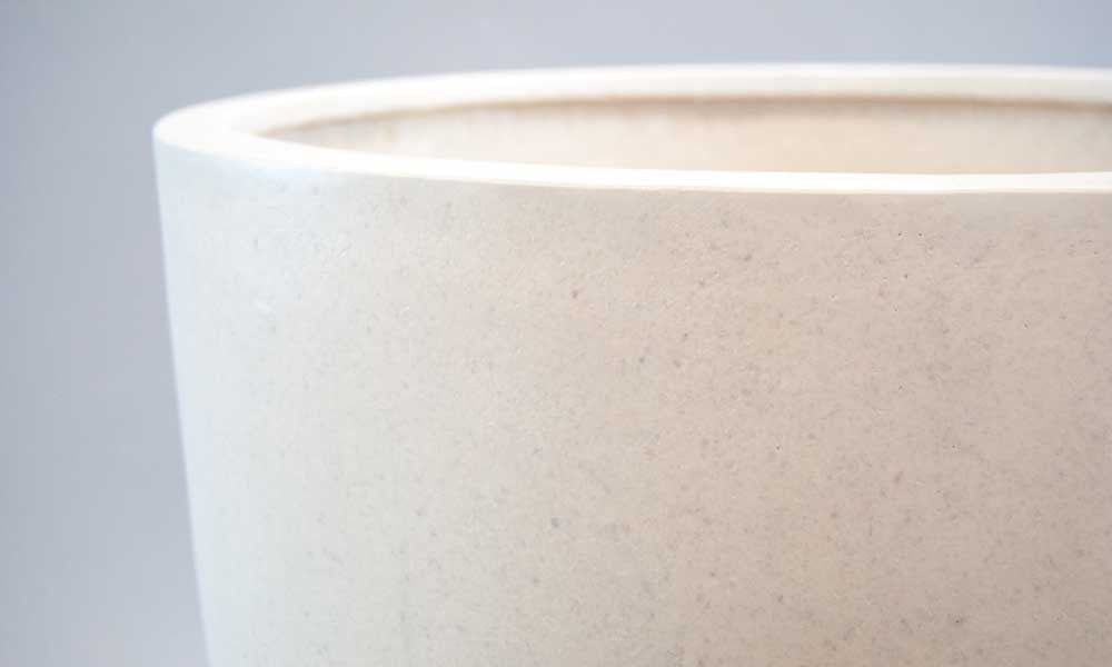 Elegant Einrichten | Pflanzkübel | Fiberglas | rund konisch | D60xH60cm | perlmutt weiß.