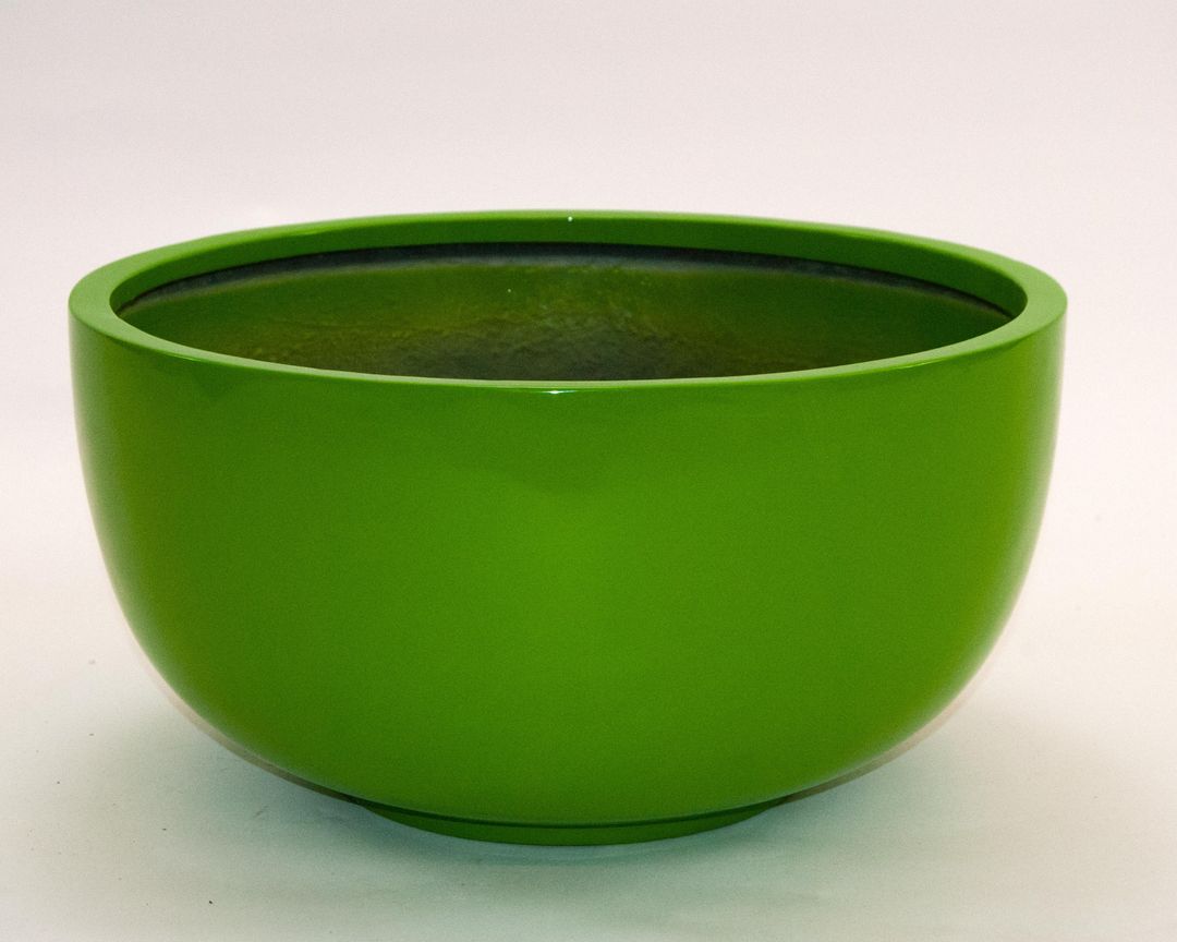 Elegant Einrichten | Pflanzkübel | Fiberglas | rund | D60xH30cm | hochglanz avocado grün
