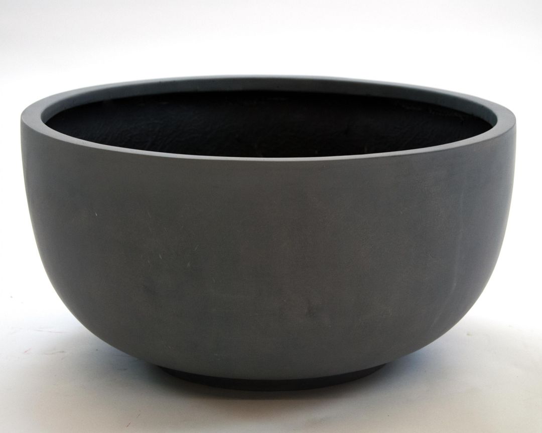 Elegant Einrichten | Pflanzkübel | Fiberglas | rund | D50xH25cm | grau.