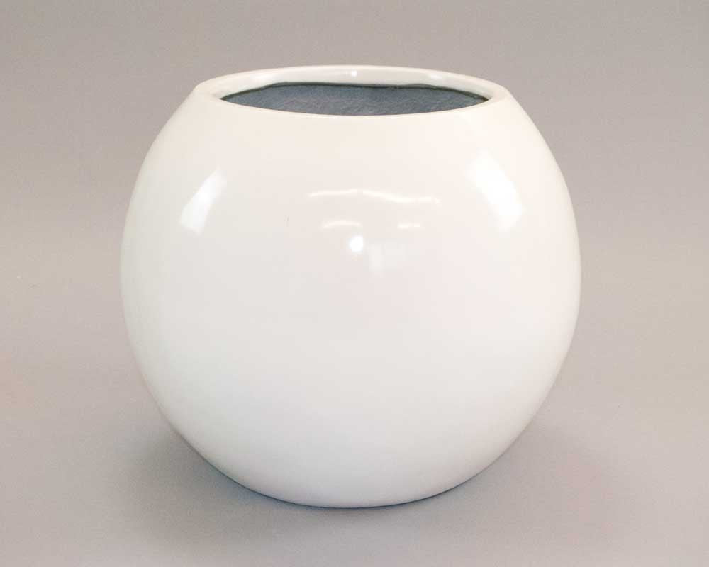 Elegant Einrichten | Fiberglas | Ball | D62xH48cm | hochglanz weiß