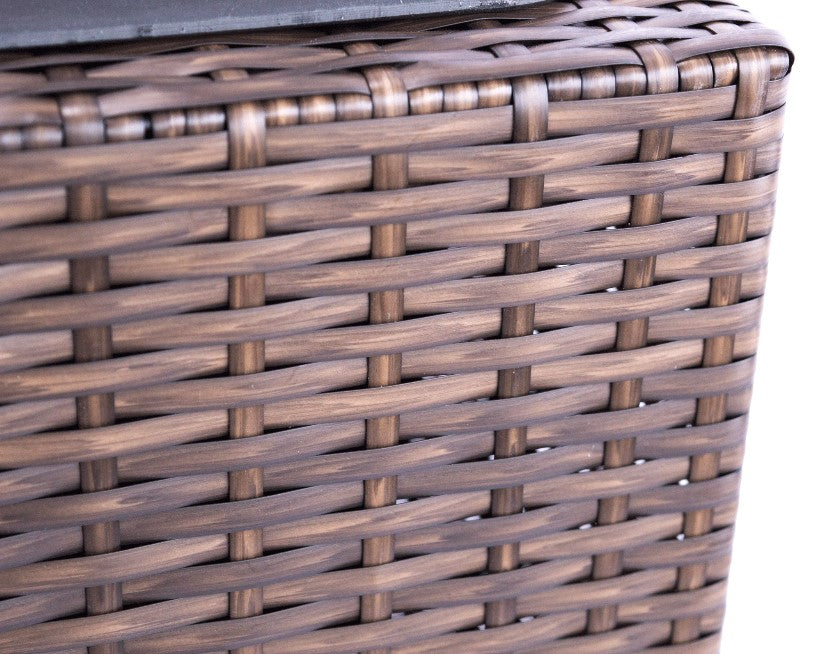 XL Pflanztrog Polyrattan als Raumteiler 106x40x60cm mocca.