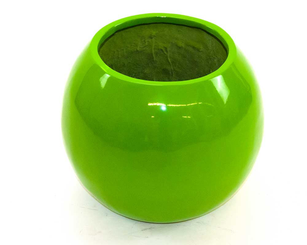 Elegant Einrichten | Pflanzkübel | Fiberglas | Ball | D62xH48cm | hochglanz avocado grün