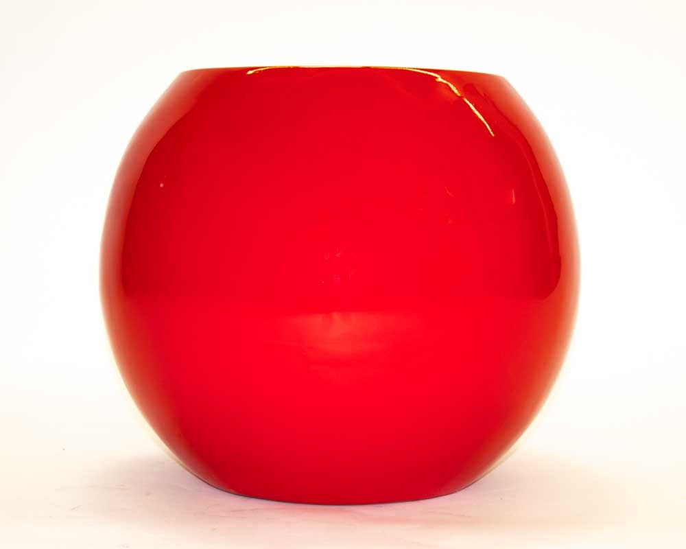 Elegant Einrichten | Pflanzkübel | Fiberglas | Ball | D40xH32cm | hochglanz rot