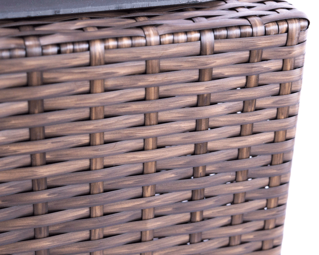 Blumenkübel quadratisch, konisch Polyrattan 26x26x24cm Mocca 5er Set