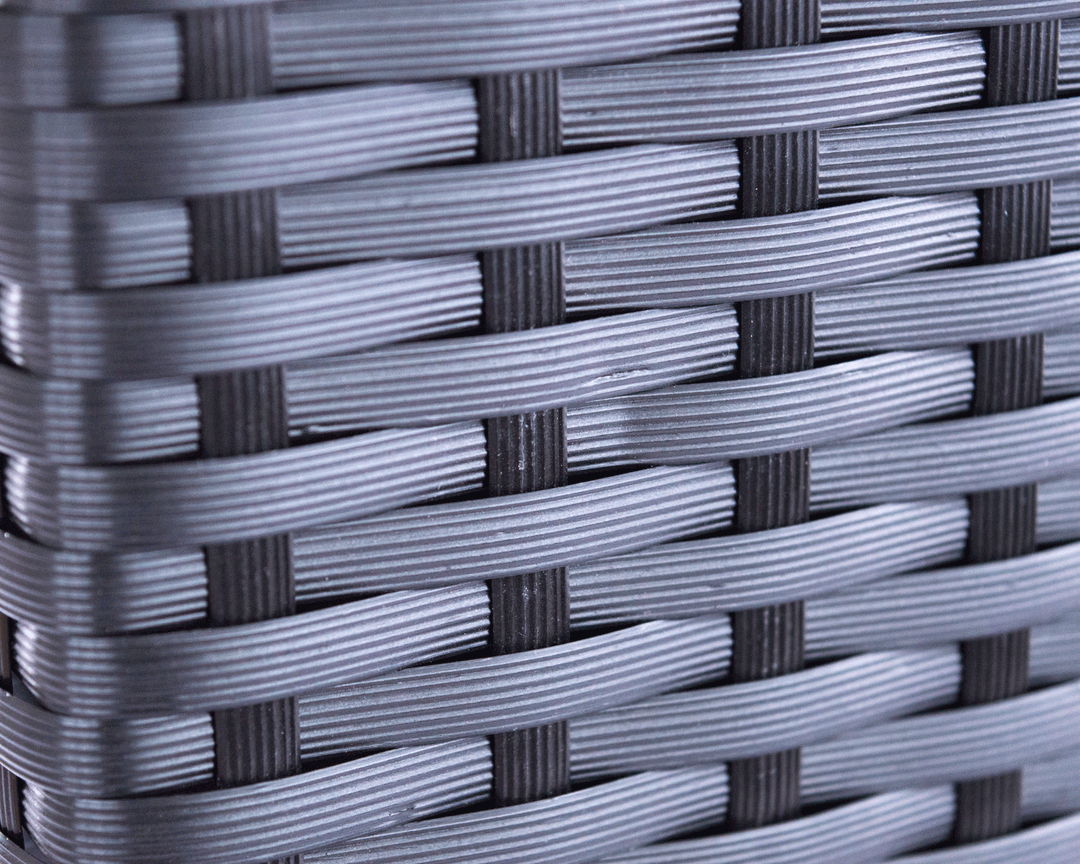 Blumenkübel quadratisch, konisch Polyrattan 26x26x24cm schwarz 5er Set