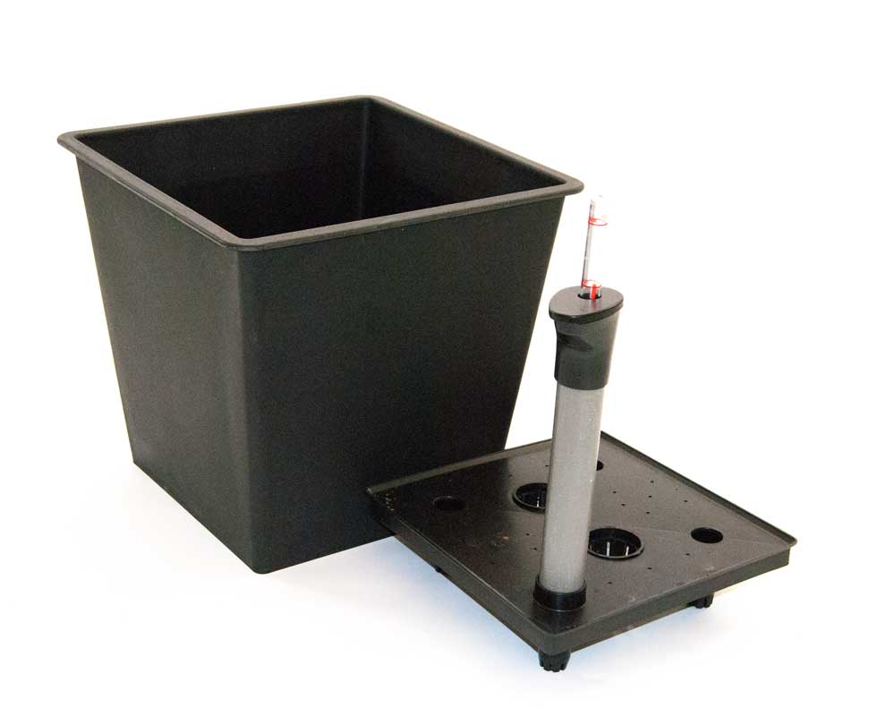 Blumenkübel quadratisch, konisch Polyrattan 26x26x24cm Mocca 5er Set