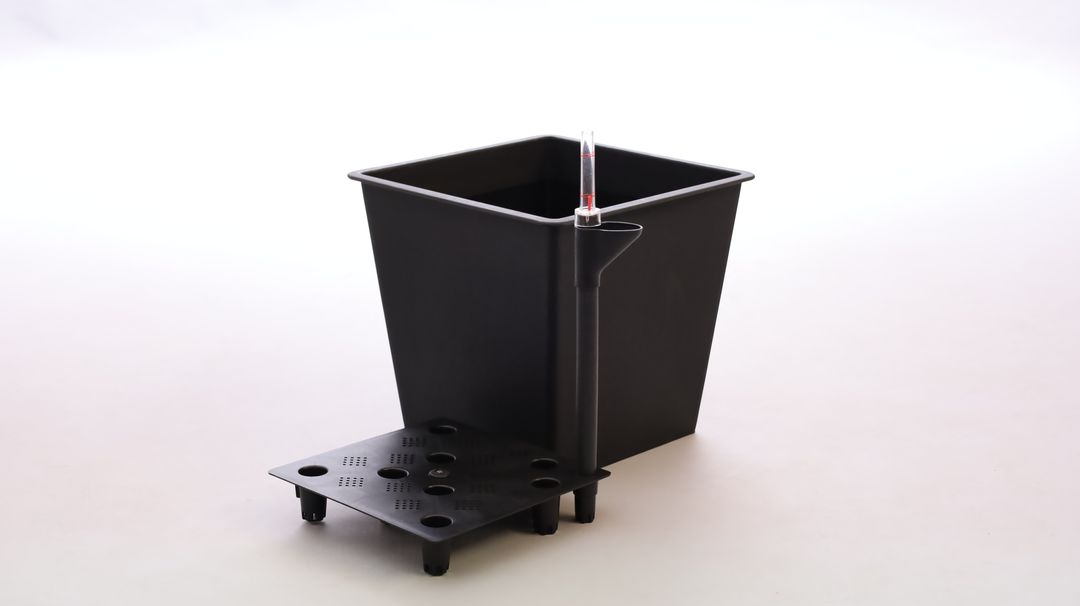 Pflanzkübel | quadratisch konisch | Polyrattan | 34x34x31cm | schwarz