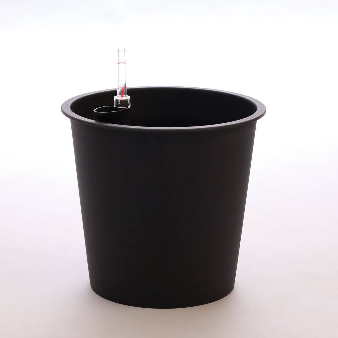 Elegant Einrichten | Kunststoffeinsatz  | rund konisch | D26xH24cm | schwarz | mit Bewässerungssystem.