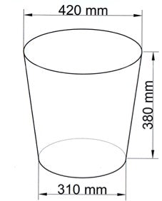Pflanzkübel | Polyrattan | rund konisch | D46xH46cm | creme weiß