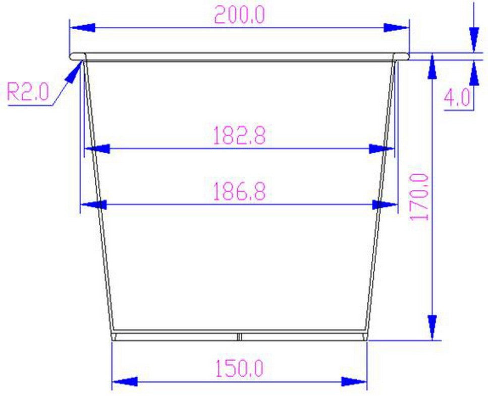 Elegant Einrichten | Kunststoffeinsatz  | rund konisch | 20x20x17cm | schwarz.