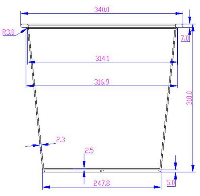 Kunststoffeinsatz | rund konisch | D34xH31cm | schwarz