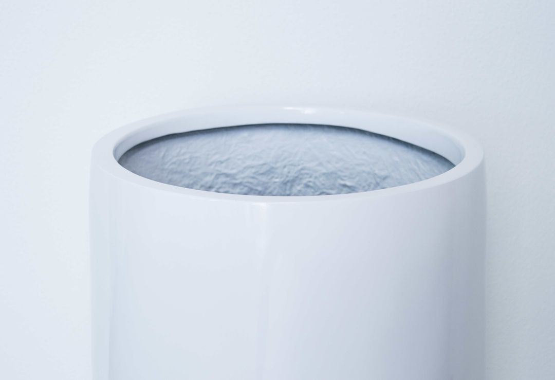 Elegant Einrichten | Pflanzkübel | Fiberglas | rund konisch | D40xH80cm | hochglanz weiß.
