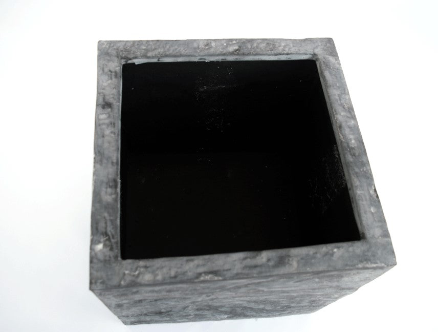 Elegant Einrichten | Pflanzkübel | Fiberglas | Stein-Optik | quadratisch | 30x30x30cm | anthrazit grau.