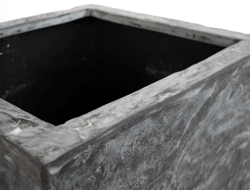 Elegant Einrichten | Pflanzkübel | Fiberglas | Stein-Optik | quadratisch | 30x30x30cm | anthrazit grau.