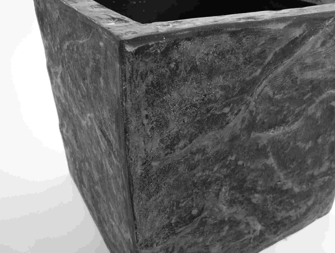 Elegant Einrichten | Pflanzkübel | Fiberglas | Stein-Optik | quadratisch | 60x60x60cm | anthrazit grau.