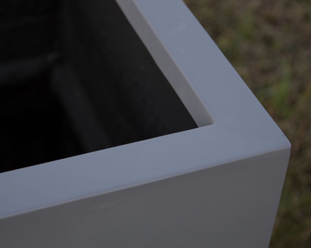 Elegant Einrichten | Pflanzkübel | Fiberglas | rechteckig | 100x40x50cm | grau