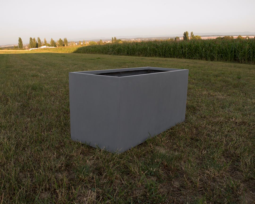 Elegant Einrichten | Pflanzkübel | Fiberglas | rechteckig | 120x50x55cm | grau.