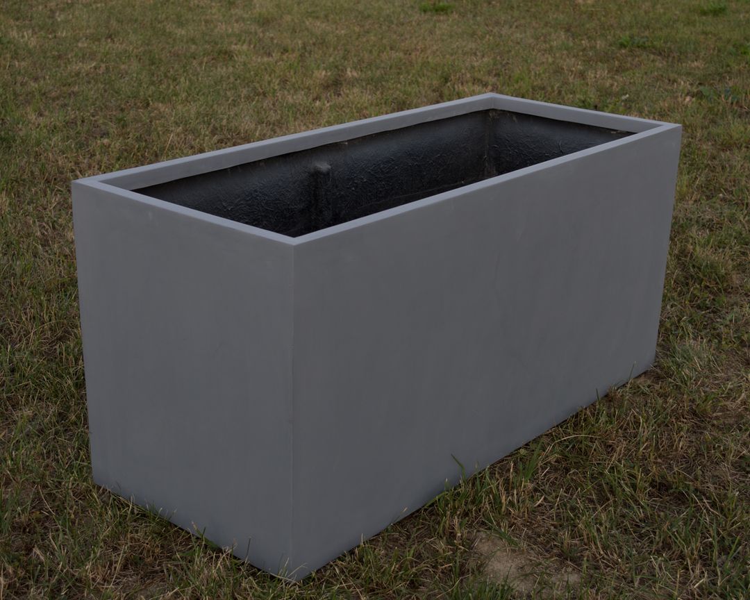 Elegant Einrichten | Pflanzkübel | Fiberglas | rechteckig | 120x50x55cm | grau.