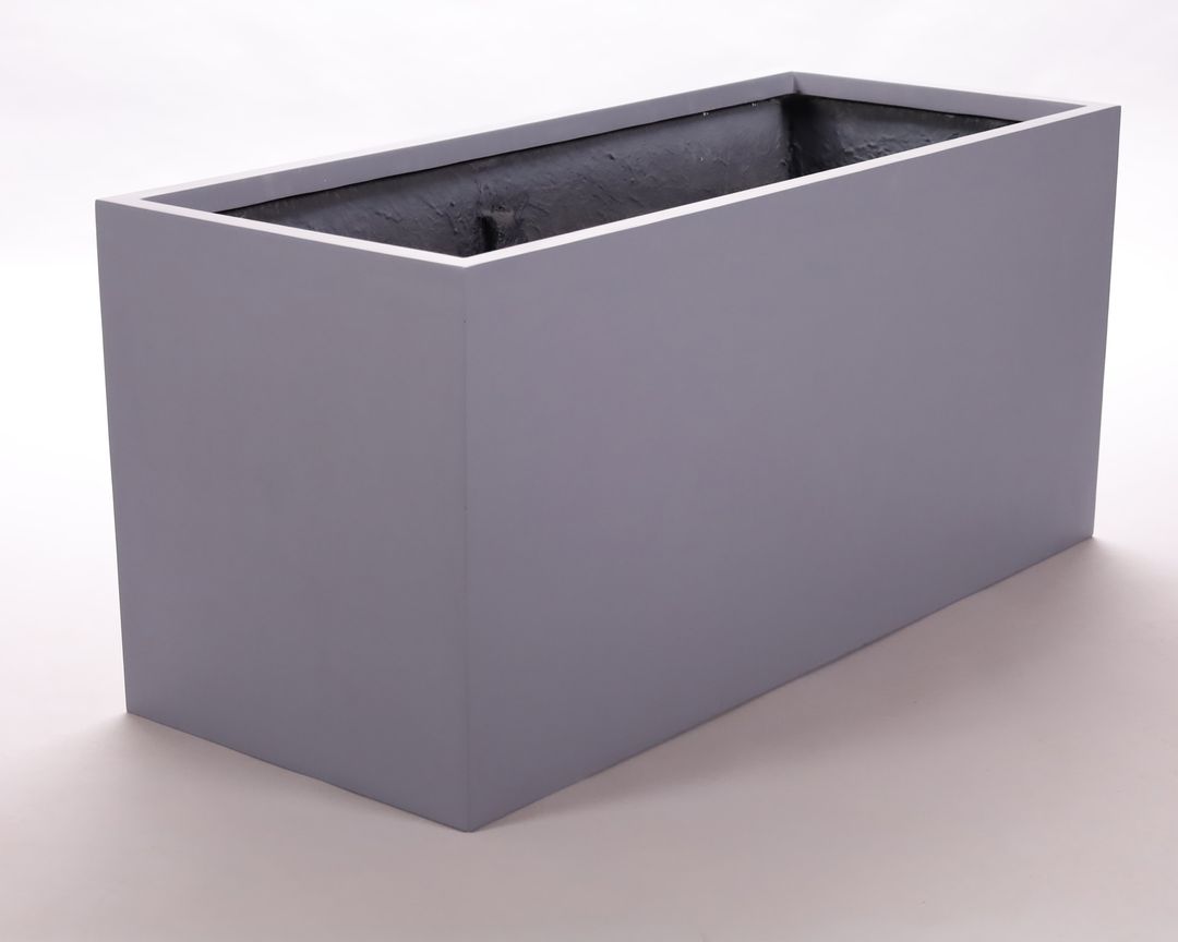 Elegant Einrichten | Pflanzkübel | Fiberglas | rechteckig | 120x50x55cm | grau.
