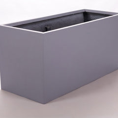 Elegant Einrichten | Pflanzkübel | Fiberglas | rechteckig | 120x50x55cm | grau.
