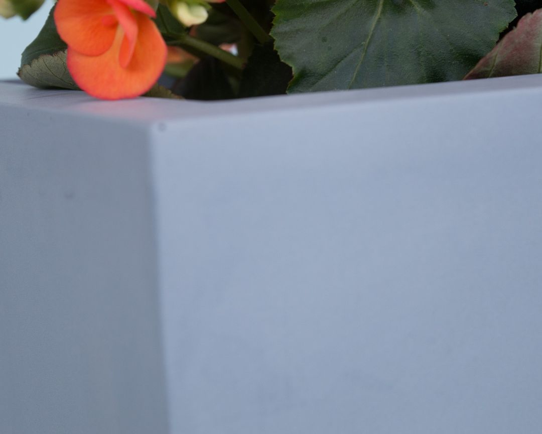 Elegant Einrichten | Pflanzkübel | Fiberglas | rechteckig | 100x25x25cm | grau