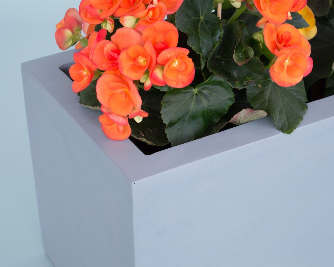 Elegant Einrichten | Pflanzkübel | Fiberglas | rechteckig | 100x25x25cm | grau