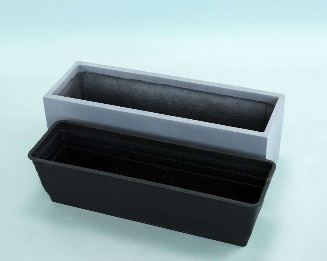 Elegant Einrichten | Pflanzkübel | Fiberglas | rechteckig | 61x21x20cm | grau