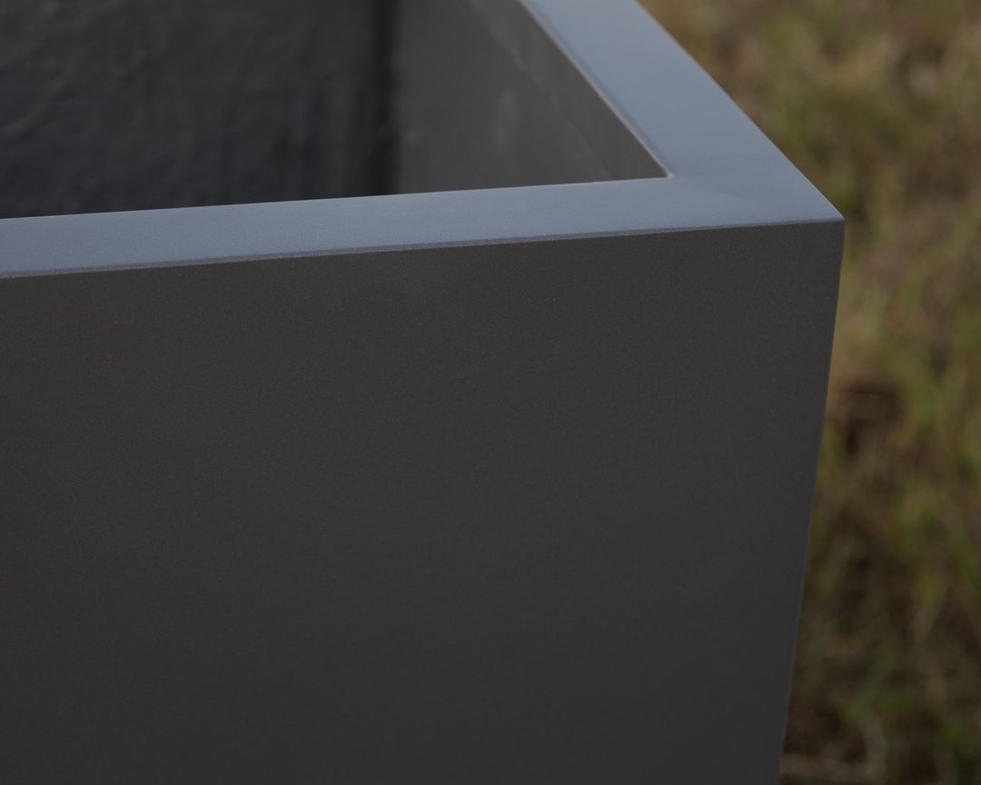 Elegant Einrichten | Pflanzkübel | Fiberglas | rechteckig |anthrazit metallic | 100x40x50cm