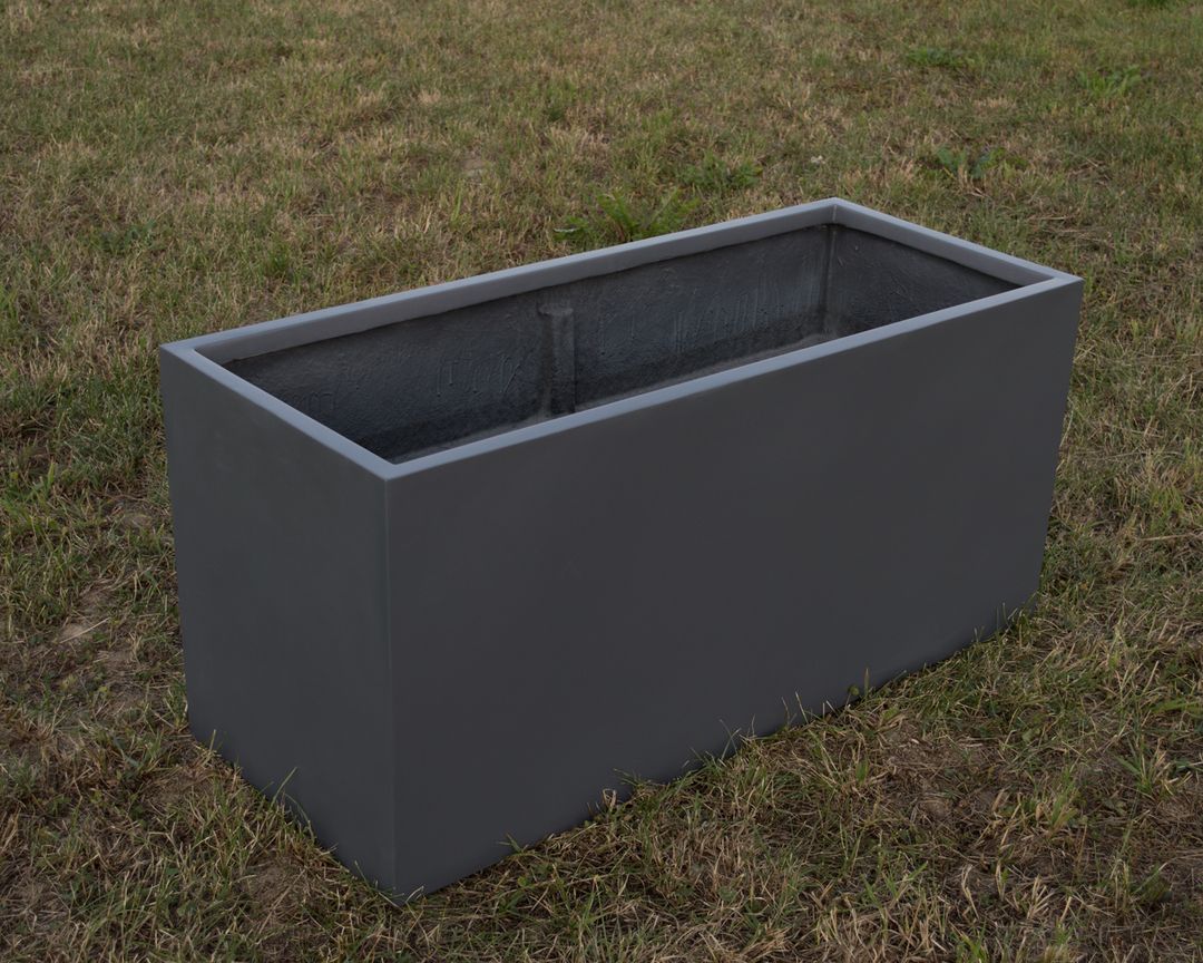 Elegant Einrichten | Pflanzkübel | Fiberglas | rechteckig | anthrazit metallic | 120x50x55cm