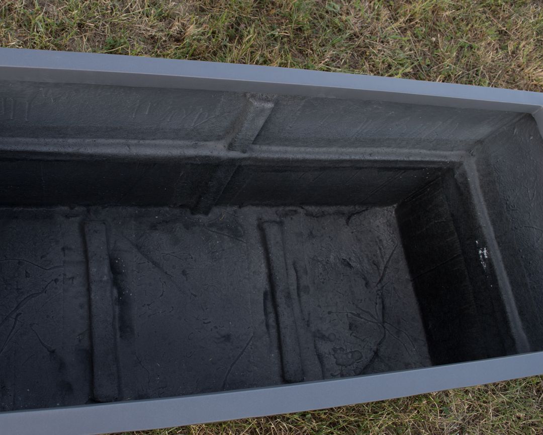 Elegant Einrichten | Pflanzkübel | Fiberglas | rechteckig | anthrazit metallic | 120x50x55cm