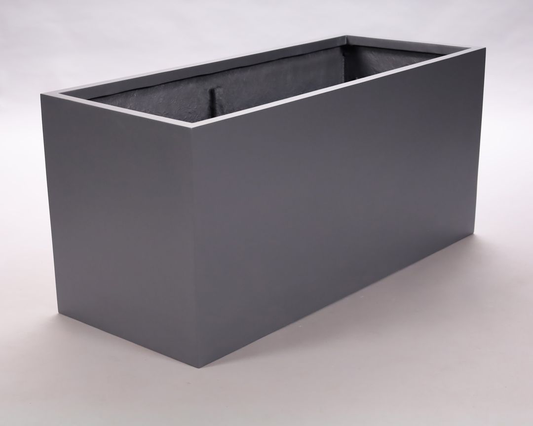 Elegant Einrichten | Pflanzkübel | Fiberglas | rechteckig | anthrazit metallic | 120x50x55cm