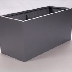 Elegant Einrichten | Pflanzkübel | Fiberglas | rechteckig | anthrazit metallic | 120x50x55cm