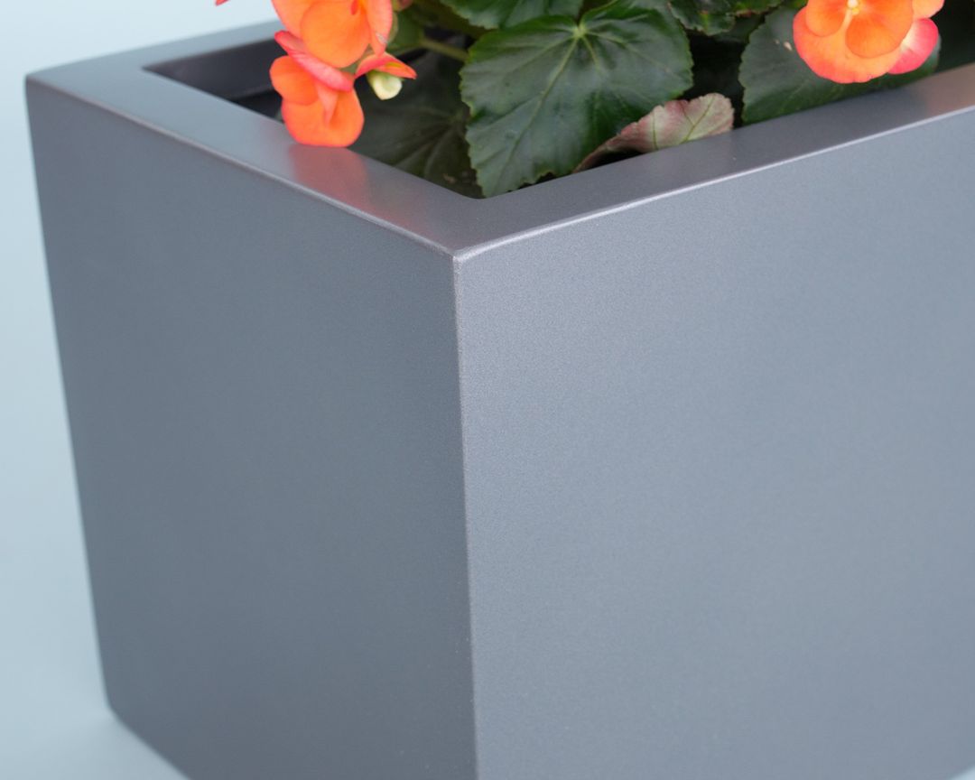 Elegant Einrichten | Pflanzkübel | Fiberglas | rechteckig | 100x25x25cm | anthrazit metallic