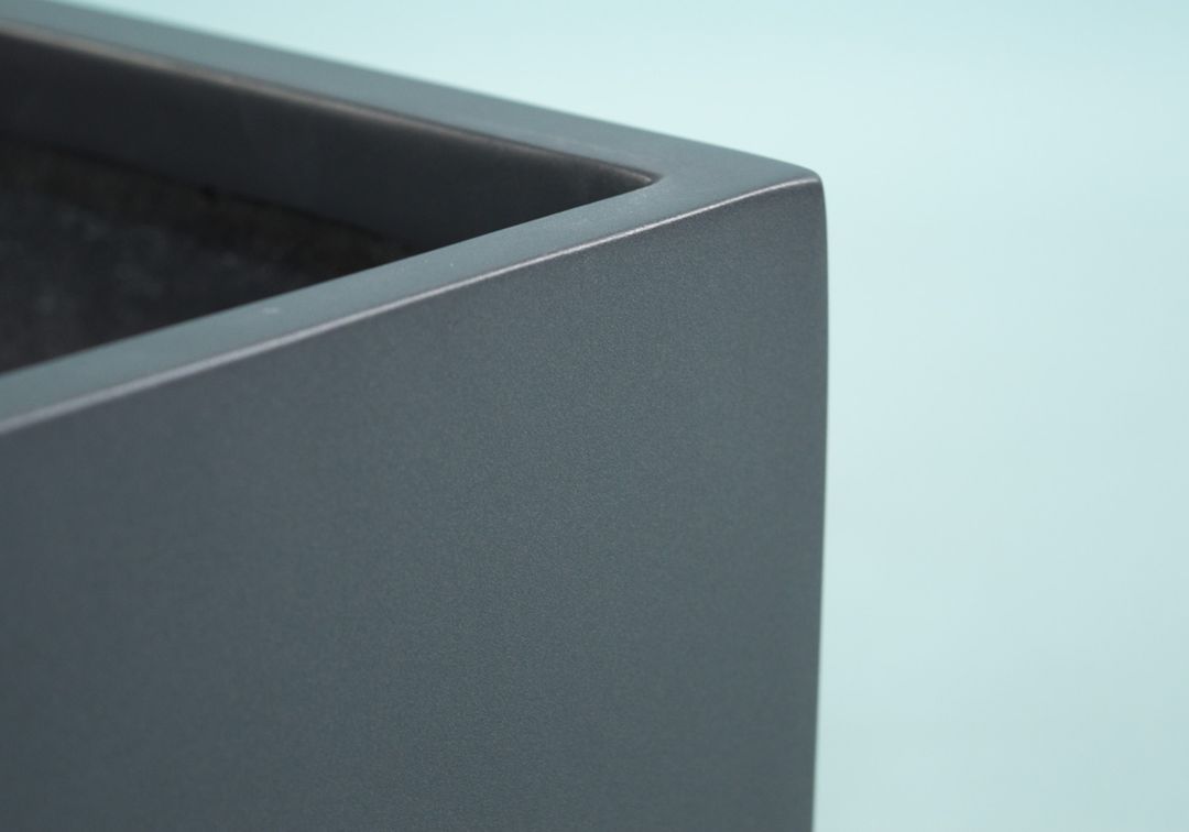 Elegant Einrichten | Pflanzkübel | Fiberglas | rechteckig | 61x21x20cm | anthrazit-Metallic