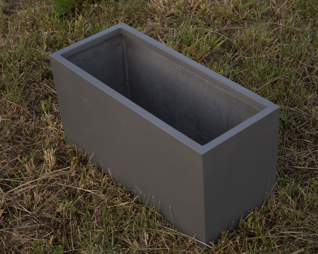 Elegant Einrichten | Pflanzkübel | Fiberglas | rechteckig | anthrazit metallic | 84x30x40cm