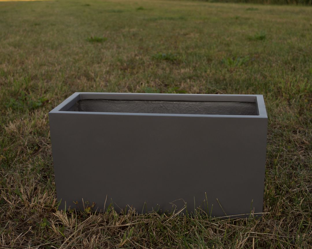 Elegant Einrichten | Pflanzkübel | Fiberglas | rechteckig | anthrazit metallic | 80x30x40cm