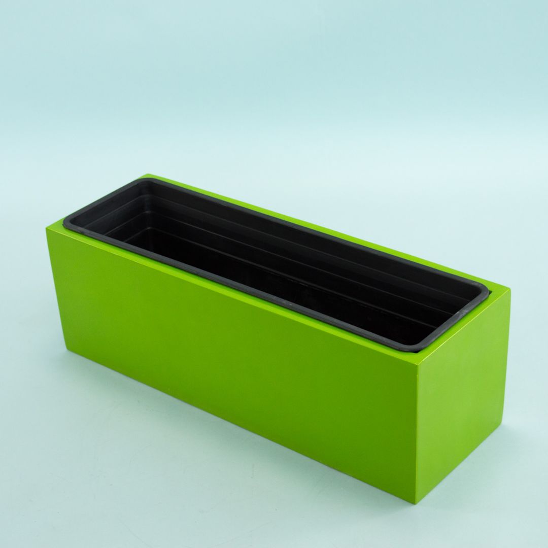 Elegant Einrichten | Pflanzkübel | Fiberglas | rechteckig | 61x21x20 | avocado | grün