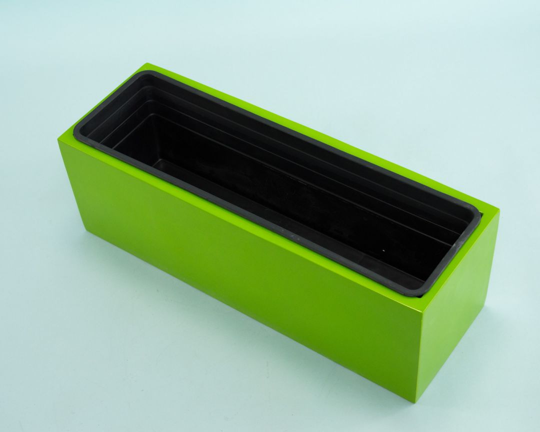 Elegant Einrichten | Pflanzkübel | Fiberglas | rechteckig | 61x21x20 | avocado | grün