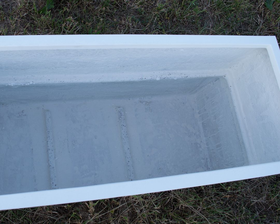 Elegant Einrichten | Pflanzkübel | Fiberglas | rechteckig | 108x40x50cm | perlmutt weiß