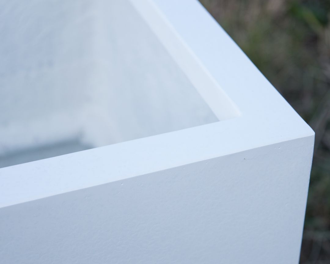 Elegant Einrichten | Pflanzkübel | Fiberglas | rechteckig | 100x40x50cm | perlmutt weiß