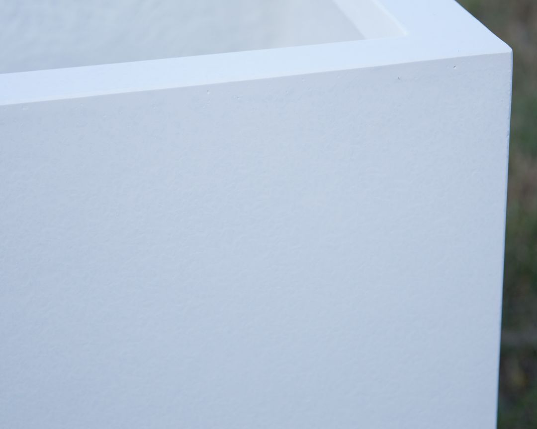 Elegant Einrichten | Pflanzkübel | Fiberglas | rechteckig | 100x40x50cm | perlmutt weiß