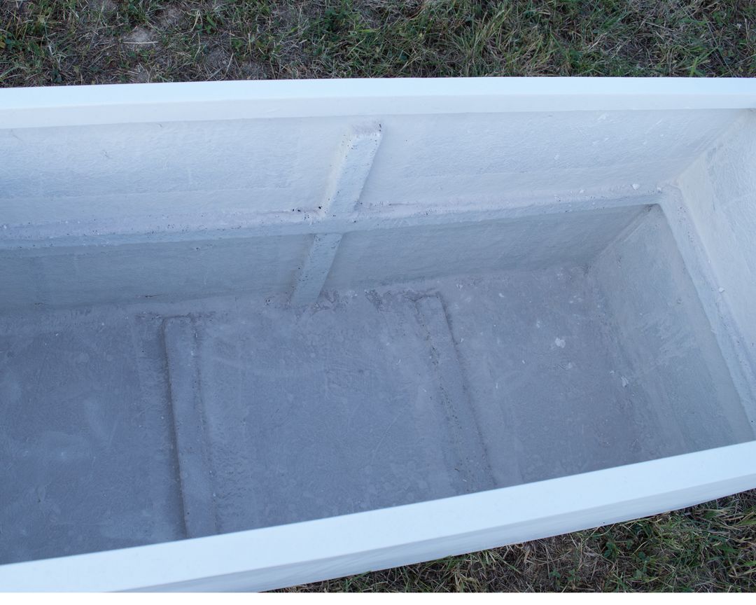 Elegant Einrichten | Pflanzkübel | Fiberglas | rechteckig | 120x50x55cm | perlmutt weiß.