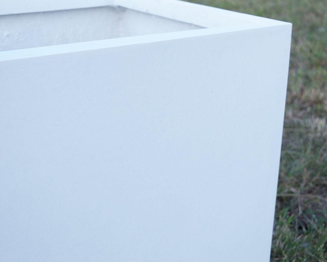 Elegant Einrichten | Pflanzkübel | Fiberglas | Raumteiler | rechteckig | 150x62x70cm | perlmutt weiß.