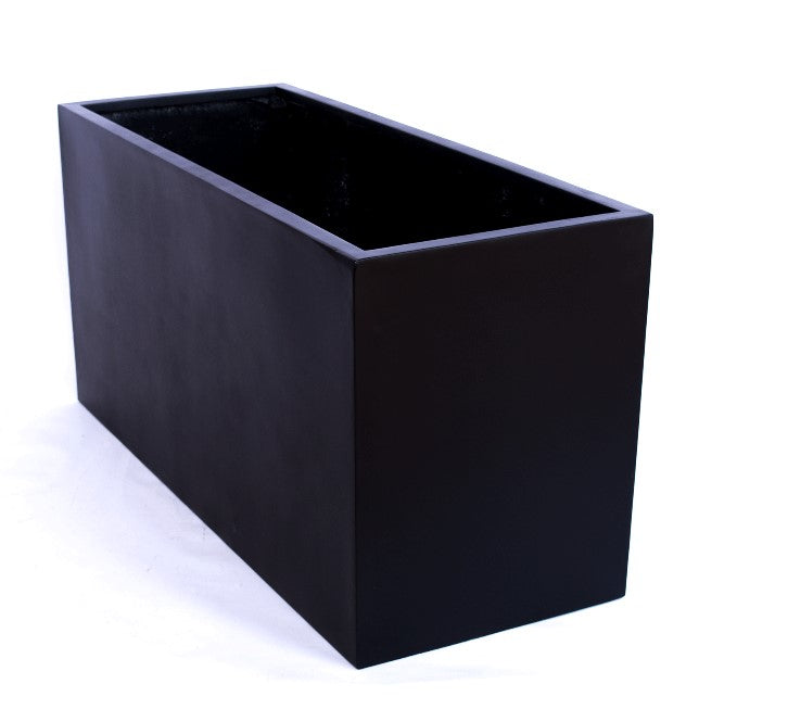 Elegant Einrichten | Pflanzkübel | Fiberglas | rechteckig | 120x50x55cm | elegant schwarz-matt.