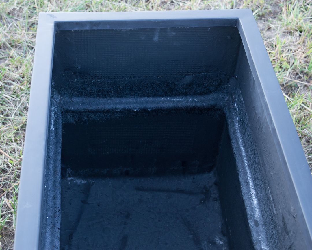 Elegant Einrichten | Pflanzkübel | Fiberglas | rechteckig | 108x40x50cm | elegant schwarz-matt